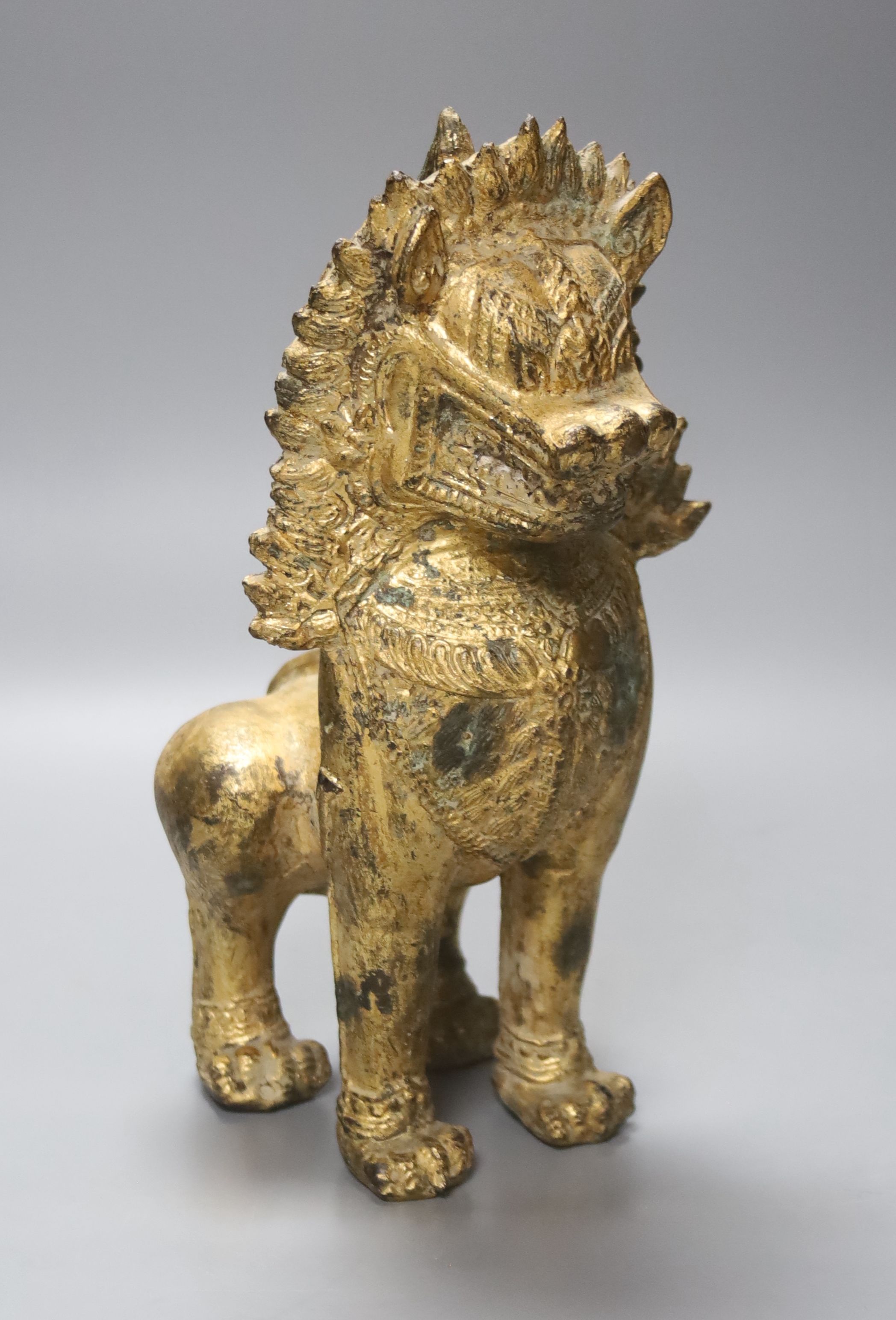 A bronze dog